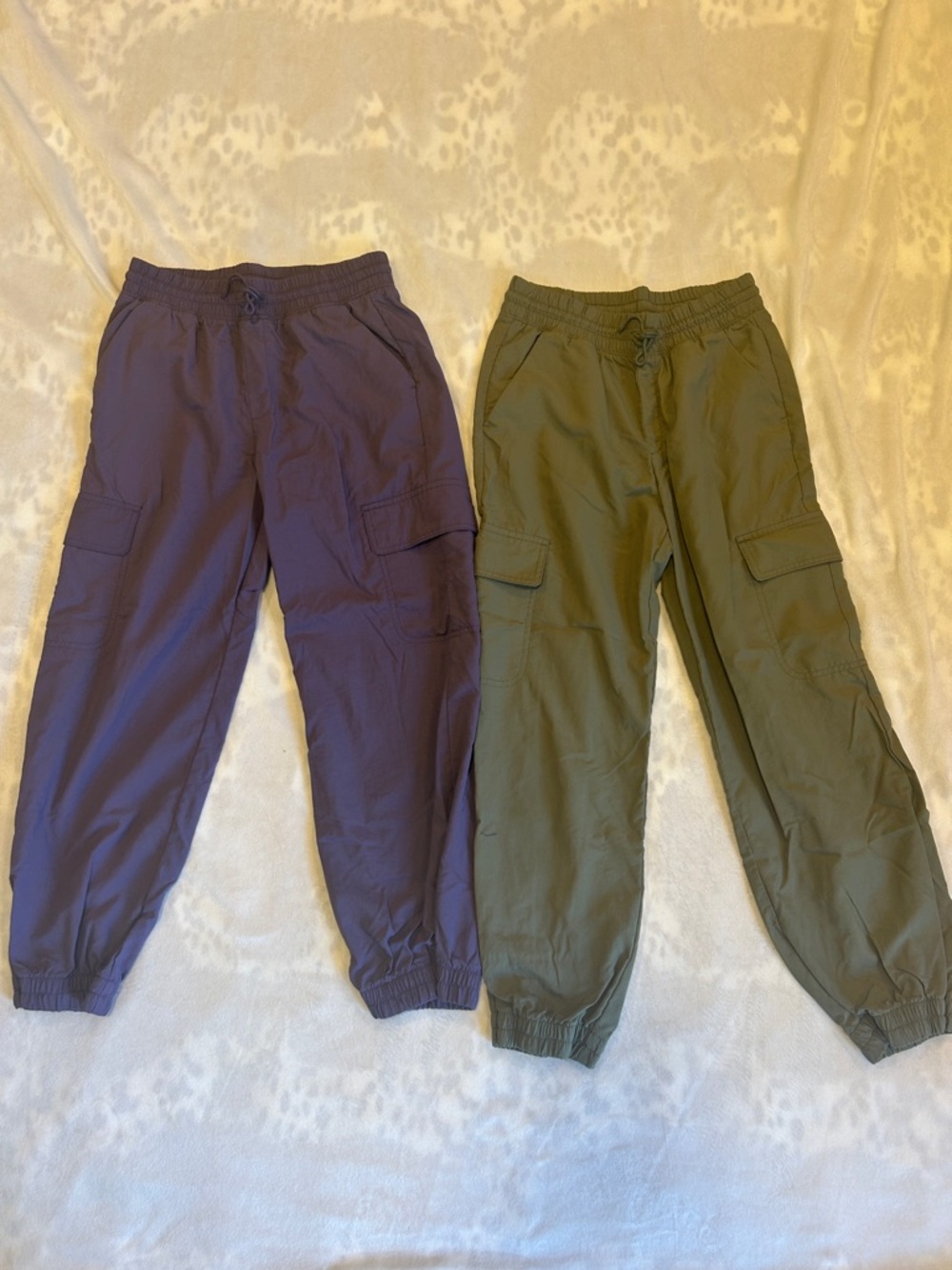Old Navy Girl’s Cargo Joggers - Purple and Olive